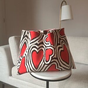 Red & Black Heart Tote Bag